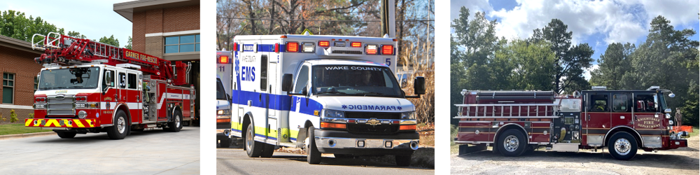 Emergency vehicles at a local event 