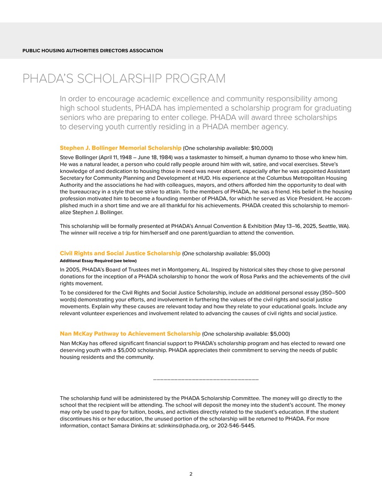 Scholarship information 