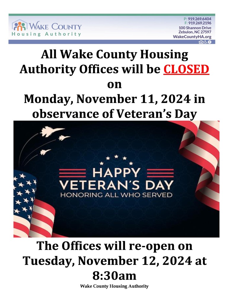 An American flag noticing the closing day for Veterans day